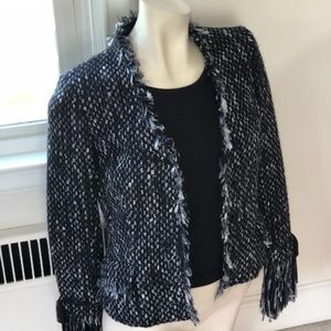 Black and White Tweed Blazer by Teri Jon